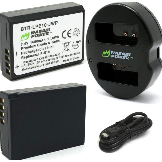 TERBARU - Wasabi Power Battery & Charger KIT for Canon LP-E10 LPE10 LP E10 Baterai EOS 1100D 1200D 1