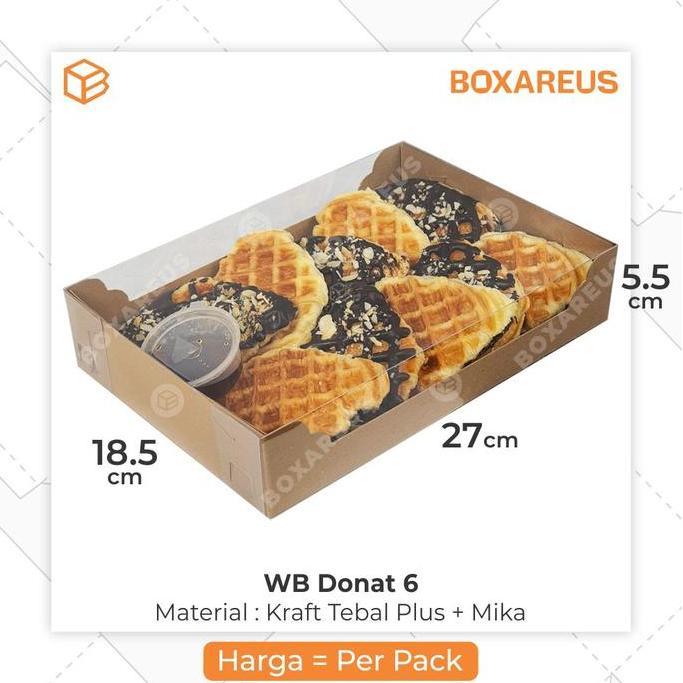 Box Donat isi 6 Dus Donat Laminasi Kotak Mika | WB DONAT6 (TERBAIK) (TERBARU) (TERMURAH)