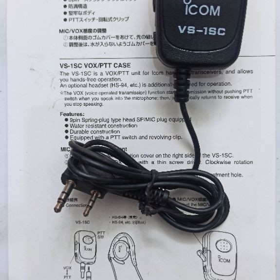 handsett+ptt untuk  HT ICOM IC-V80,2N,02N