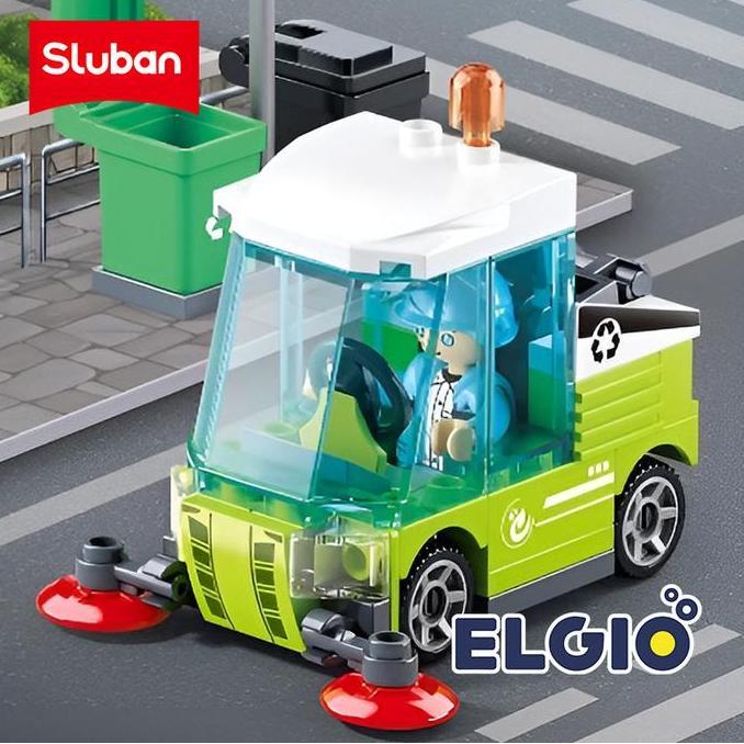 Sluban Bricks Metropolis Road Sweeper Mobil Pembersih Jalan B1328A