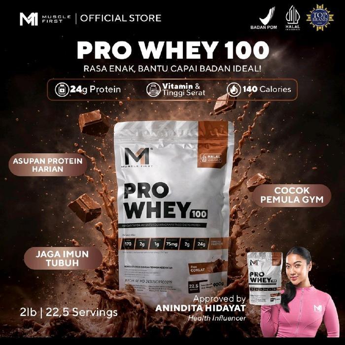 musclefirst pro whey 2lbs whey protein pro whey 100 2lb bpom - Coklat