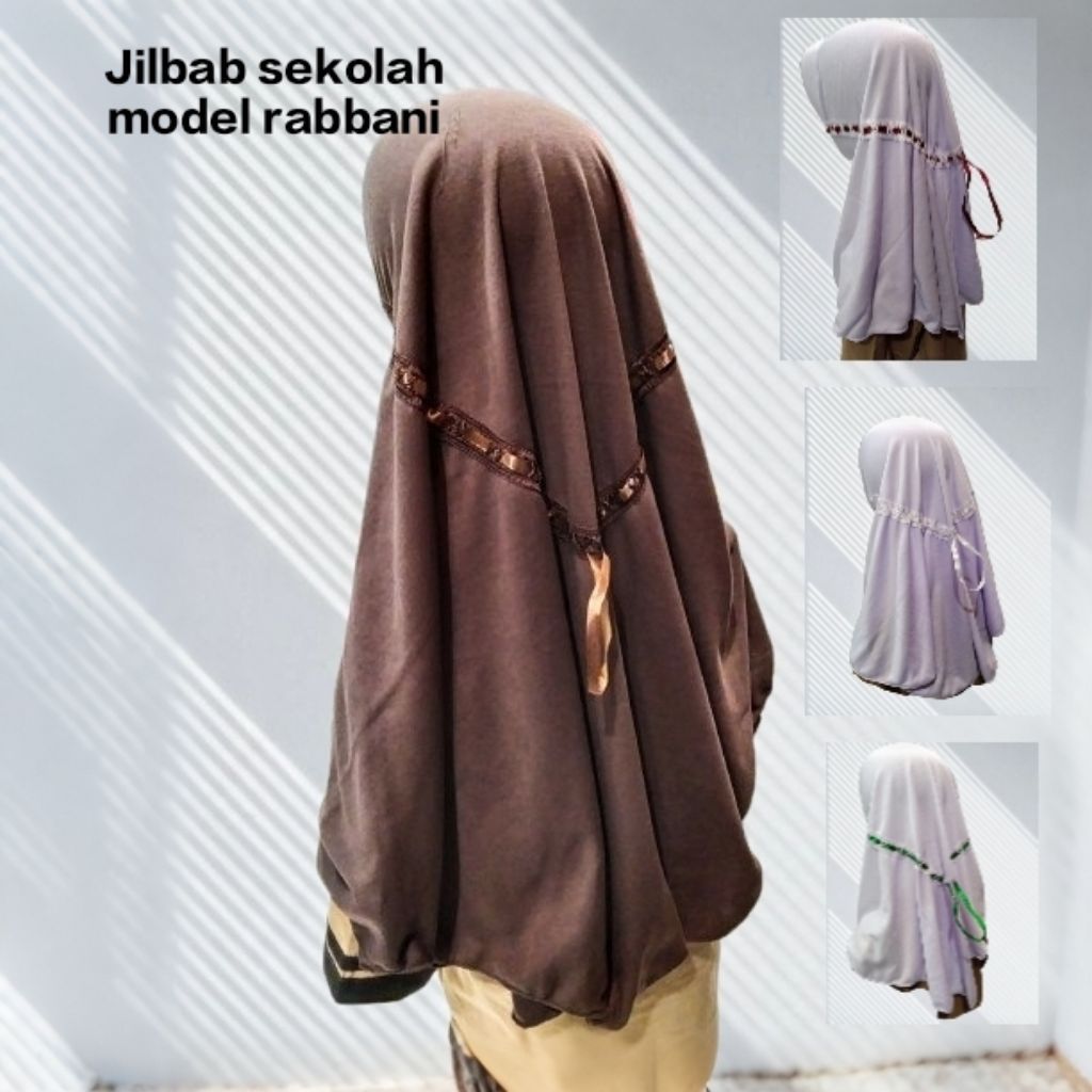 Kerudung Sekolah Anak Rabbani | Model Instan | putih, pramuka