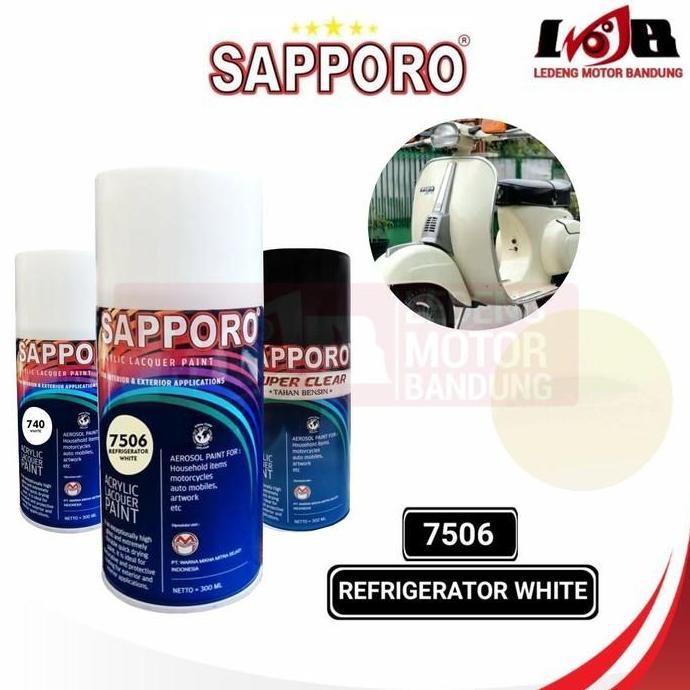 Sapporo 7506 Refrigerator White Cat Semprot Aerosol Pilox Putih Tulang