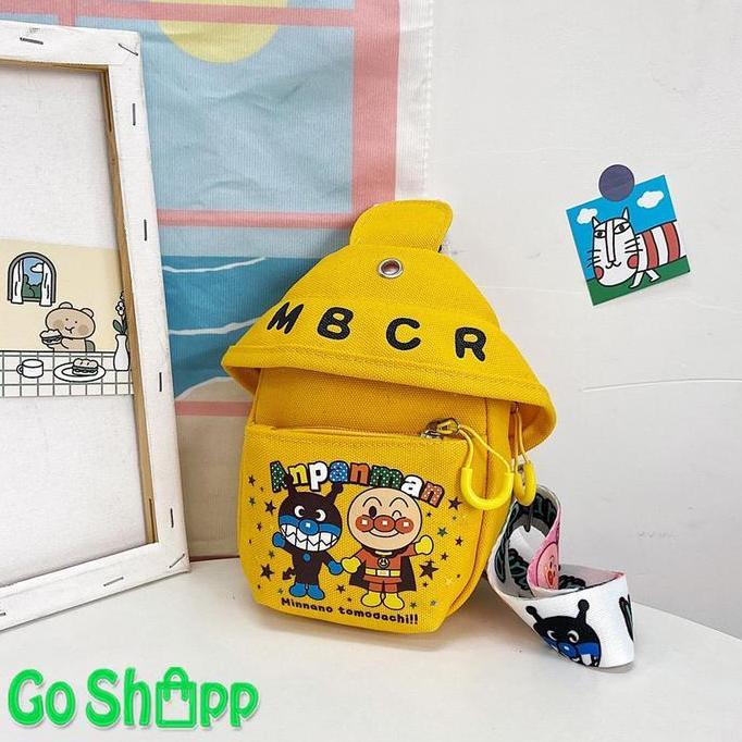 Ransel- Tas Sling Bag Anak Viral Motif Anpanman Lucu Fashion Terbaru Wb11
