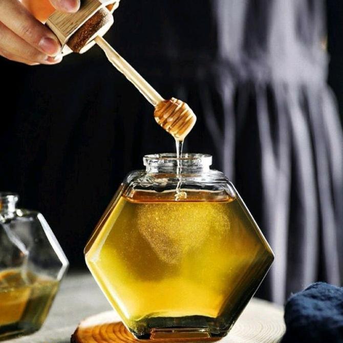 Cibo- Kemasan Botol Kaca Madu Hexagonal | Hexagonal Honey Glass Jar