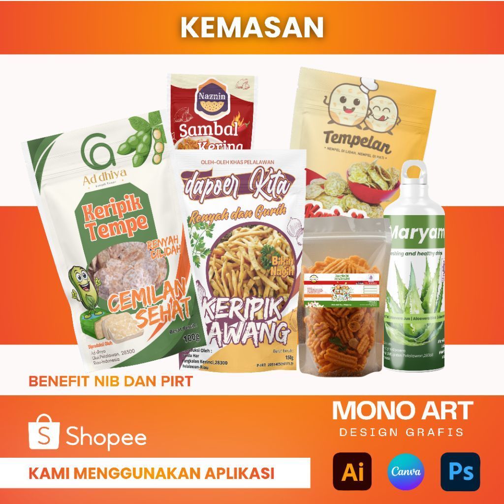 Jasa Desain Kemasan UMKM Standing Pouch Profesional