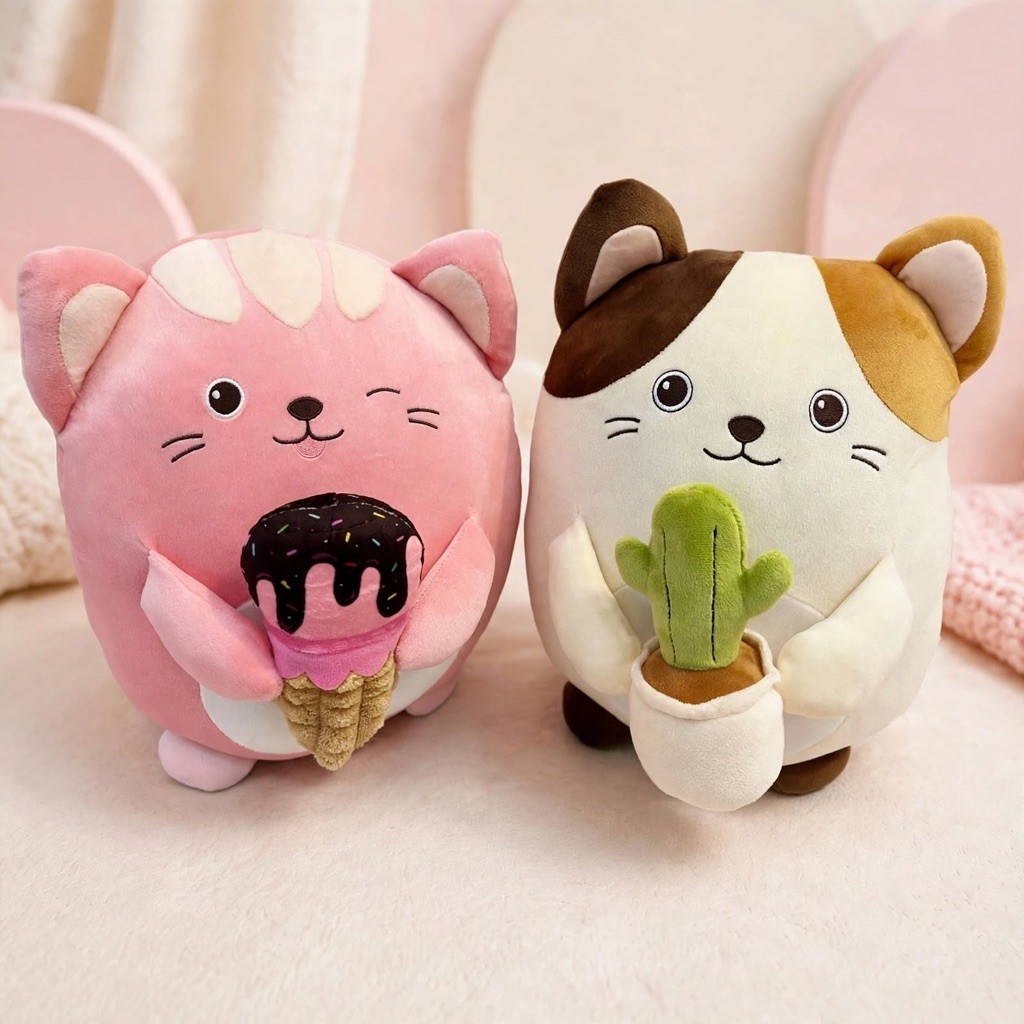 boneka animal aping round with food ice cream cupcake donut kaktus eskrim with rattle body bulat sep