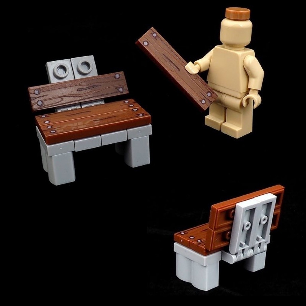 diorama mainan balok bangku kayu mainan balok