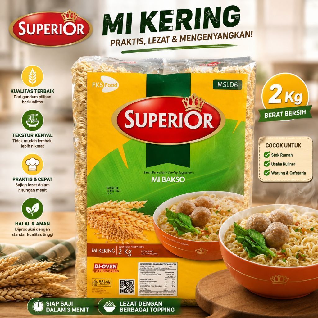 Mie Kering, Mie Bakso SUPERIOR 2 kg