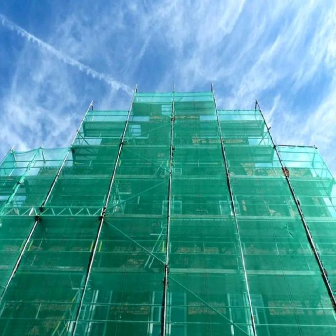 Jaring Polynet Hijau untuk Proyek Konstruksi Gedung Terbuat dari Polyethylene Berkualitas Tinggi Coc