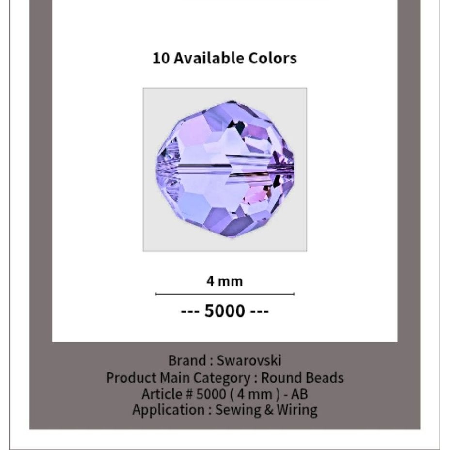 SWAROVSKI - 4 MM AB Round Beads - Article # 5000 - Swarovski Crystal - Swarovski Kristal - Crystal S