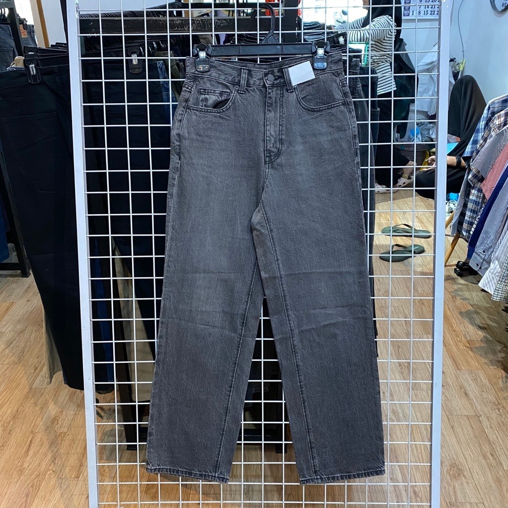 Gu Straight Grey Jeans Pants #Ch2937