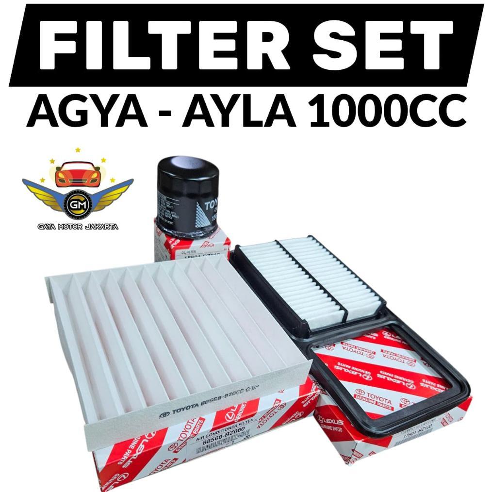 PAKET SERVIS FILTER SET FILTER OLI-UDARA-AC Toyota Agya 1000cc - Daihatsu Ayla 1000cc