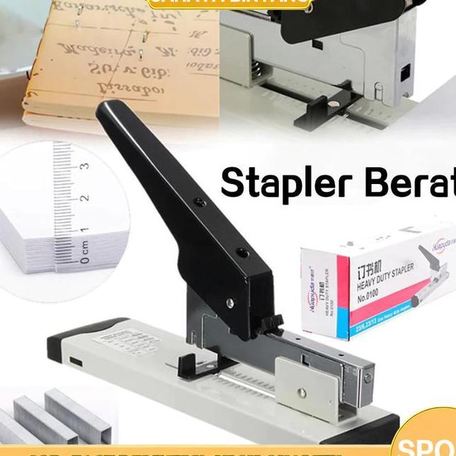 Stapler Logam Heavy Duty Penjilidan Kertas Kapasitas 100 Lembar Cocok Untuk Kertas Tebal Stapler Hea