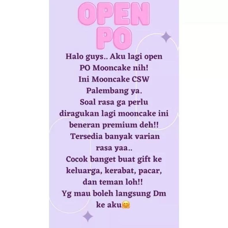 Ready MOONCAKE CSW (CITRA SARI WANGI) PALEMBANG / KUE BULAN VEGETARIAN HALAL 1 BOX / MOONCAKE ENAK I