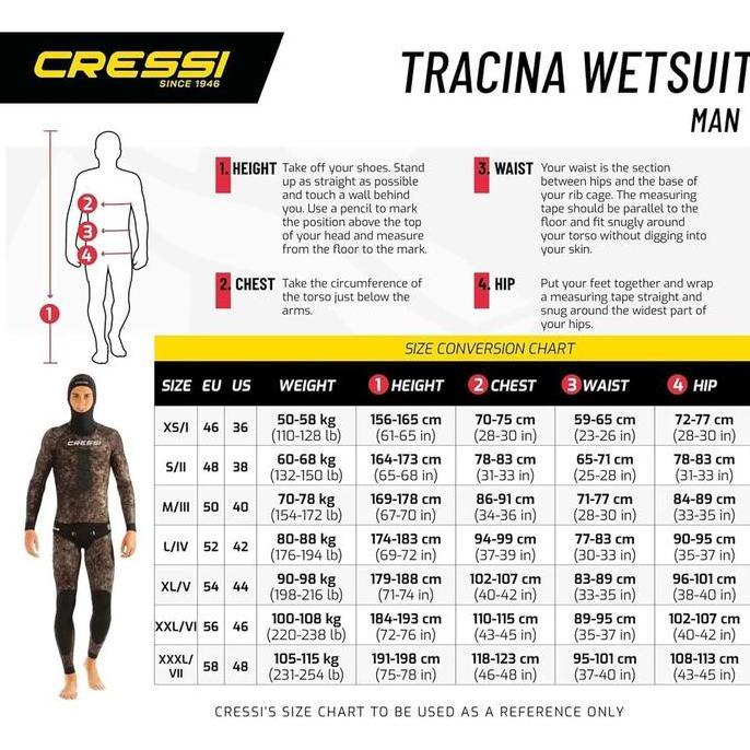 Wetsuit Cressi Tracina Ultraspan V1.8 ( Spearfishing/Freediving) / Pakaian Selam / Baju Spearfishing