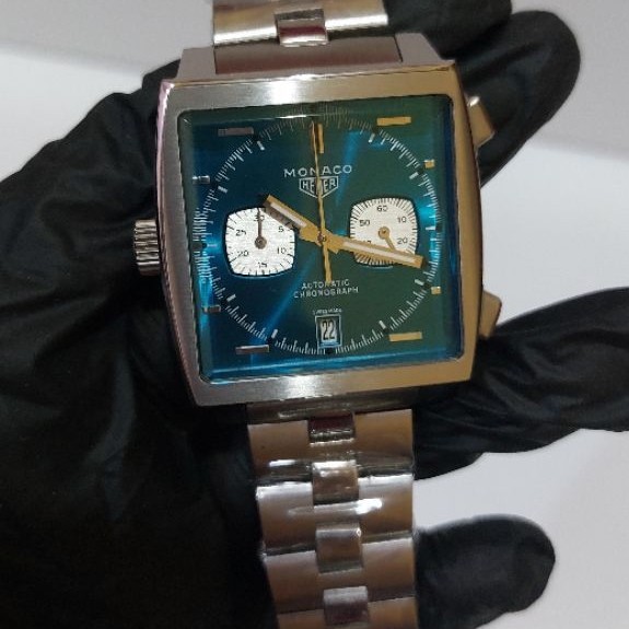 Jam Tangan Pria TH chrono quartz monaco blue