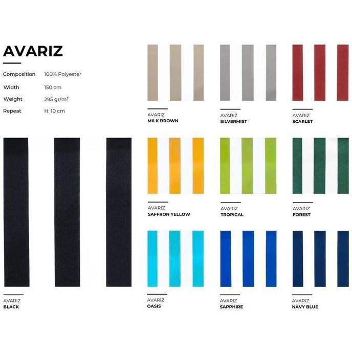 Kain Bahan Outdoor Waterproof Cover Sofa Anti Air Motif Stripe Garis Salur Solartex - Avariz (Furnit
