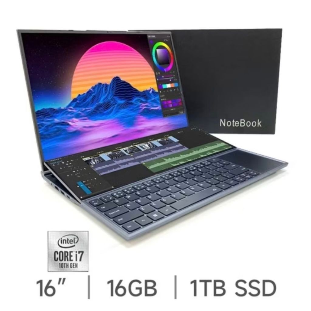 Laptop Core i7 9750 10th Gen Dual Screen 2K