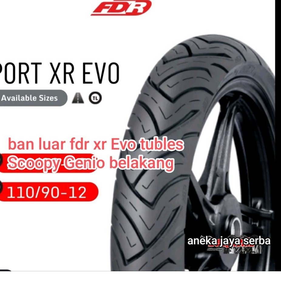 ban luar fdr xr Evo tubles 110/90-12 ban belakang Scoopy,Genio dll