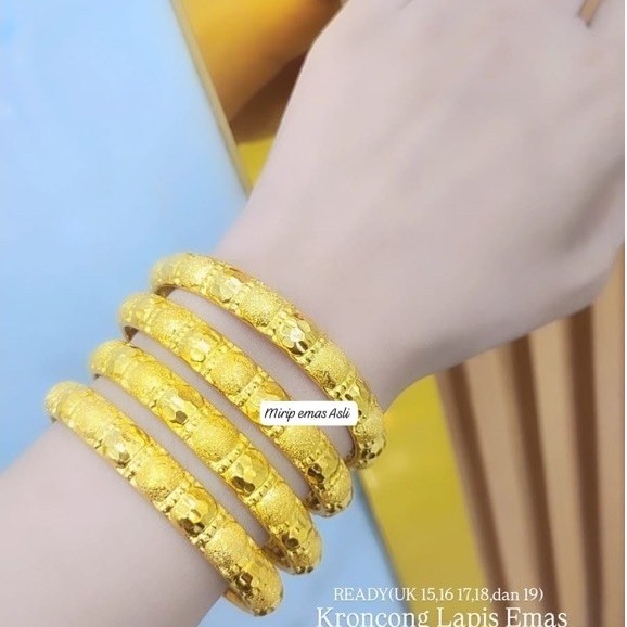 #EW Gelang keroncong boba  lapis emas model 5graman L700