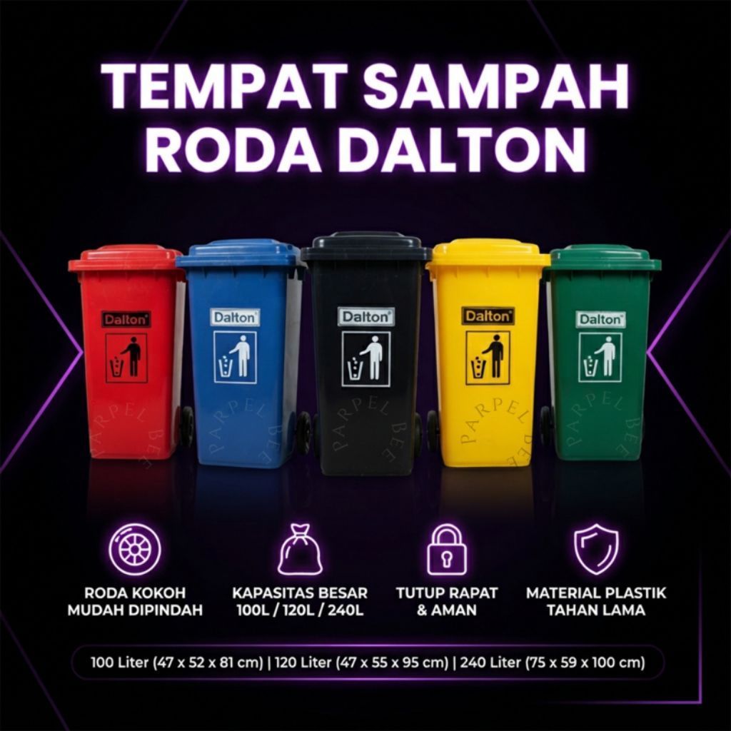 Tempat Sampah Roda 240 Liter (Dalton) - Tempat Sampah Sulo (Dalton)
