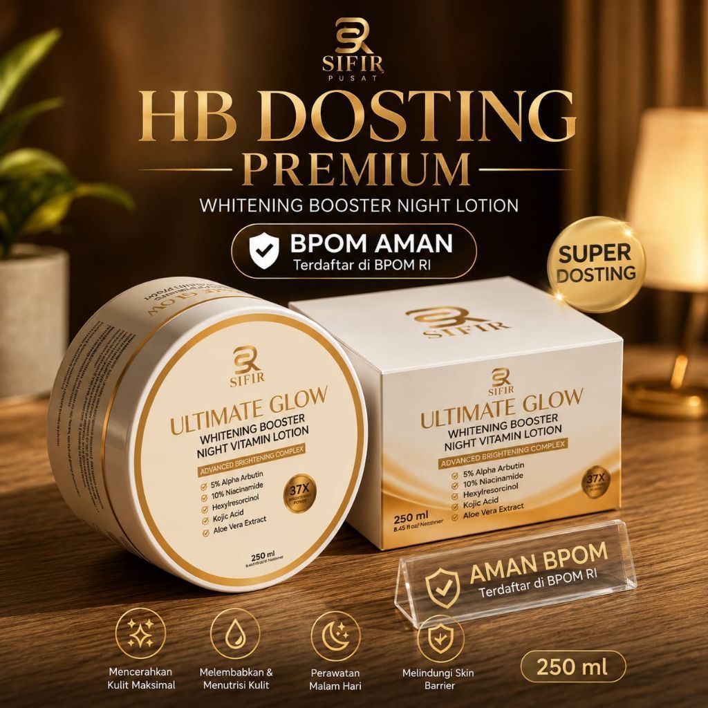 (SIFIR)HB ULTIMATE GLOW 7X DOSIS NIGHT EXTRA DOSIS HB LOTION WHITENING PEMUTIH BADAN BPOM AMAN