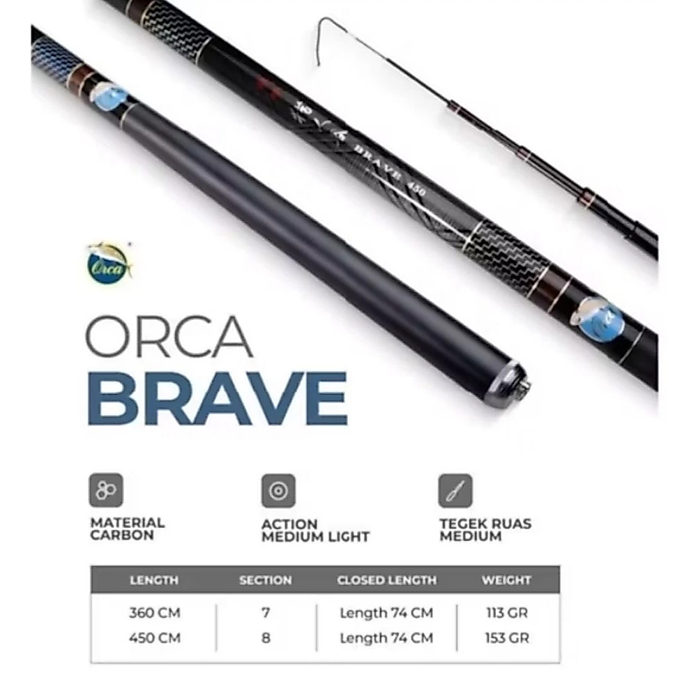 Joran Pancing Tegek Orca Brave 360 dan Orca Brave  450