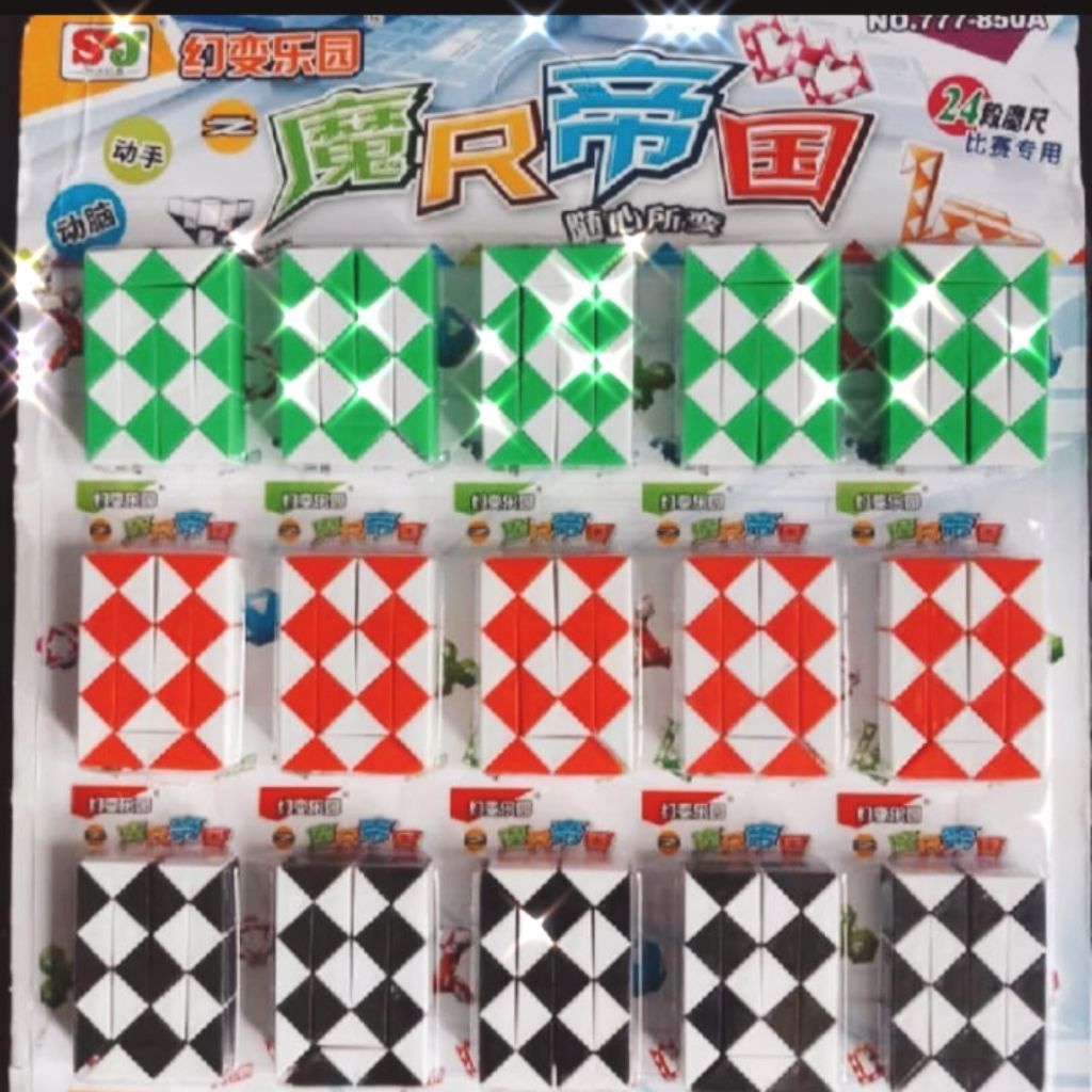 Mainan anak edukasi Rubik ular panjang snake magic