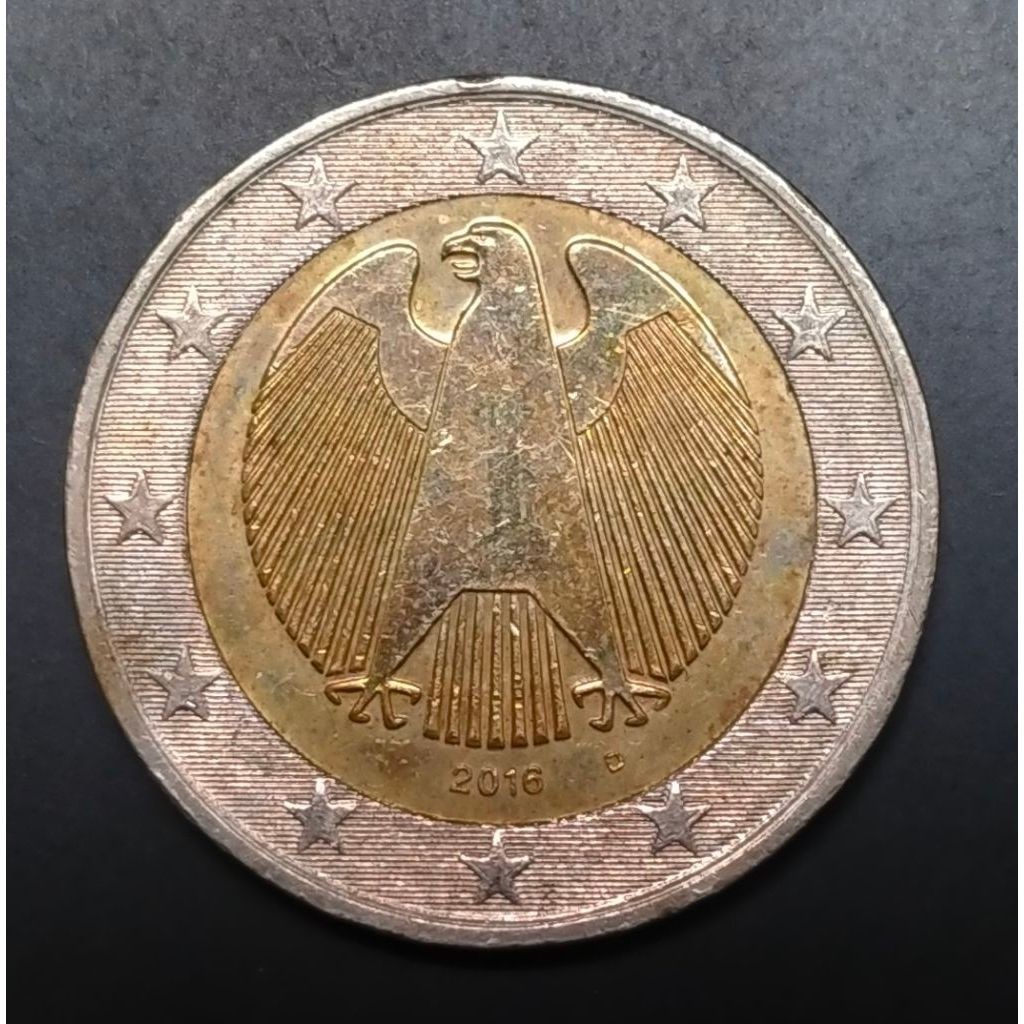 Koin Bimetal Jerman 2 Euro 2016 koleksi
