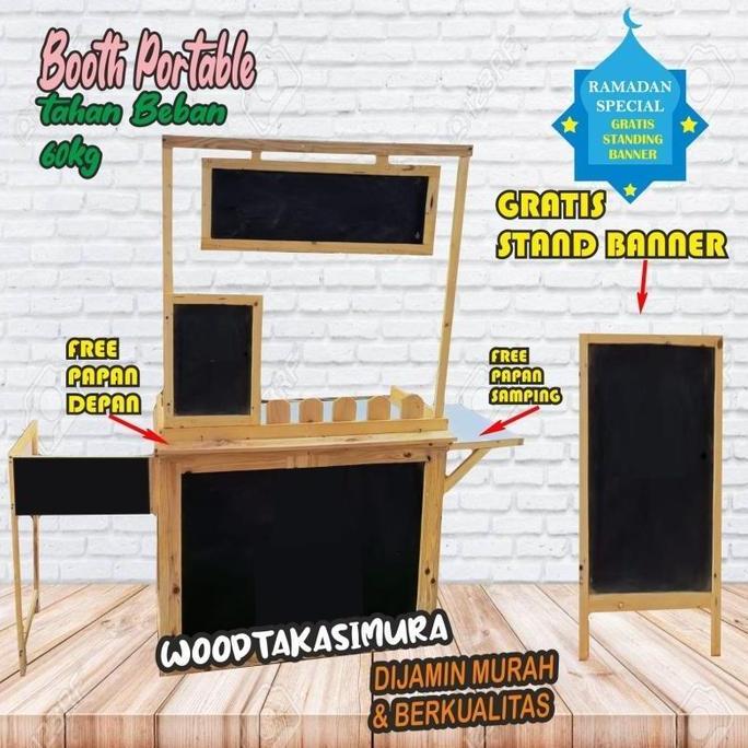 Terlaris Terbaru Booth Portable/Booth Portable Lipat/Booth Portable Kayu/Event Desk/Meja Lipat/Gerob
