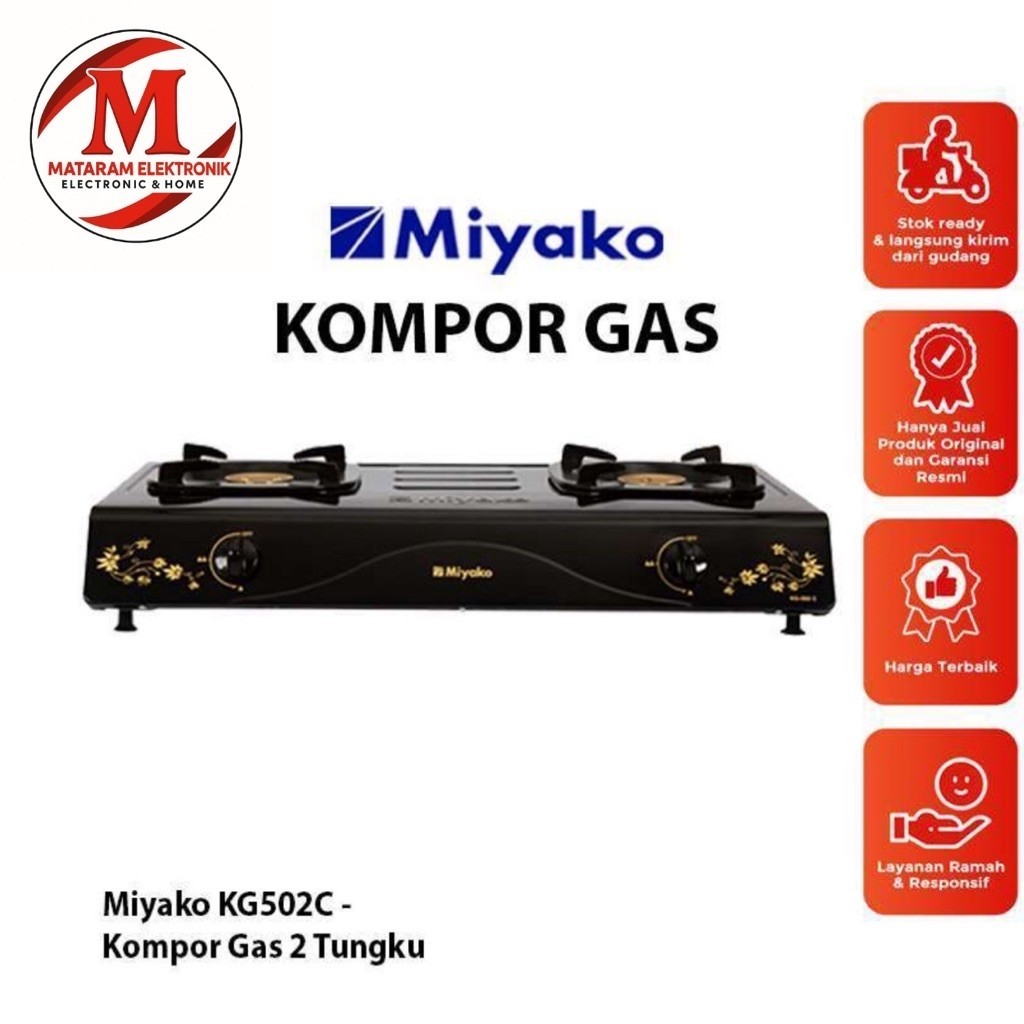 KOMPOR 2 TUNGKU MIYAKO KG502C / Kompor Miyako 2 Tungku