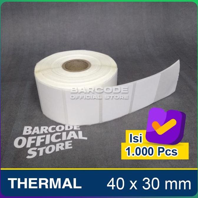 Stiker Kertas Label Barcode Thermal Ukuran 40x30mm - 40 x 30 mm