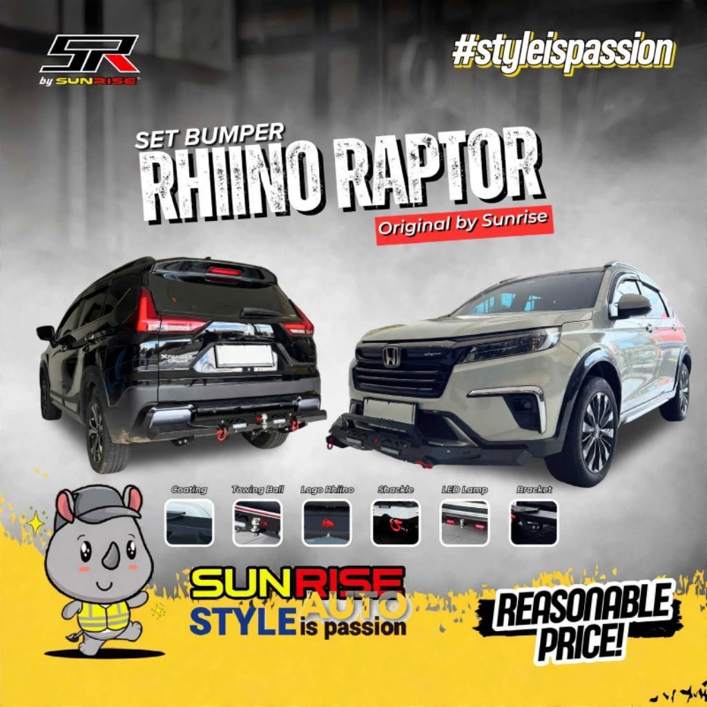TOWING BUMPER RAPTOR XPANDER ULTIMATE EXCEED GLS GLX DEPAN BELAKANG PELINDUNG BUMPER MITSUBISHI NEW 