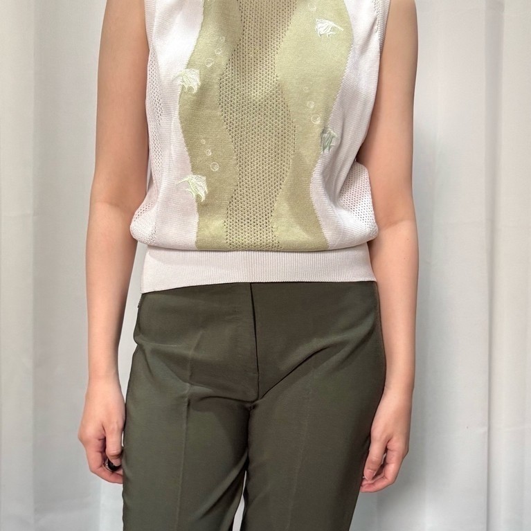 White Green Fish Vest