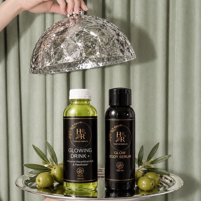 ( Stok Baru ) Olive OiL & Glow Body Serum Hamra Beauty (Paket Glowing) Body Serum sepaket pemutih ku