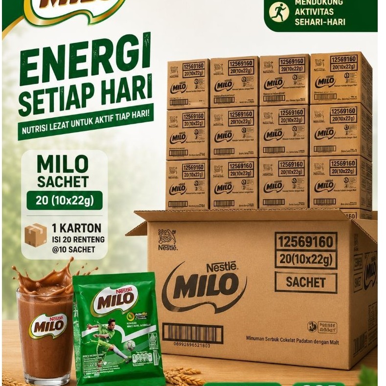 milo sachet 1 dus 20 renceng | milo drink sachet 1 karton