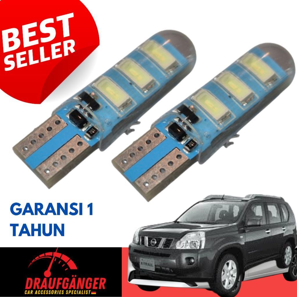 LED Lampu Senja Nissan X-Trail T31 Isi 2pcs Socket T10 21Watt 12v Blue Ice Garansi 1 Tahun PnP Nissa