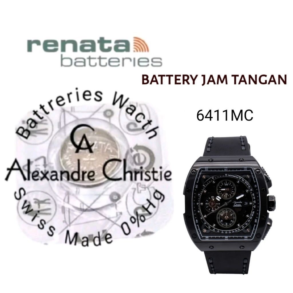 battrai jam tangan Alexandre christie 6411mc battrai pengganti