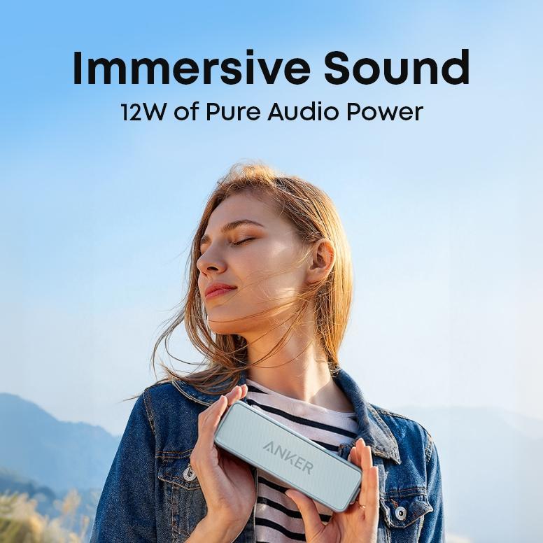 RECOMMENDED ANKER SOUNDCORE 2 PORTABLE BLUETOOTH SPEAKER WITH STEREO SOUND BLUETOOTH 5 BASSUP IPX7 W