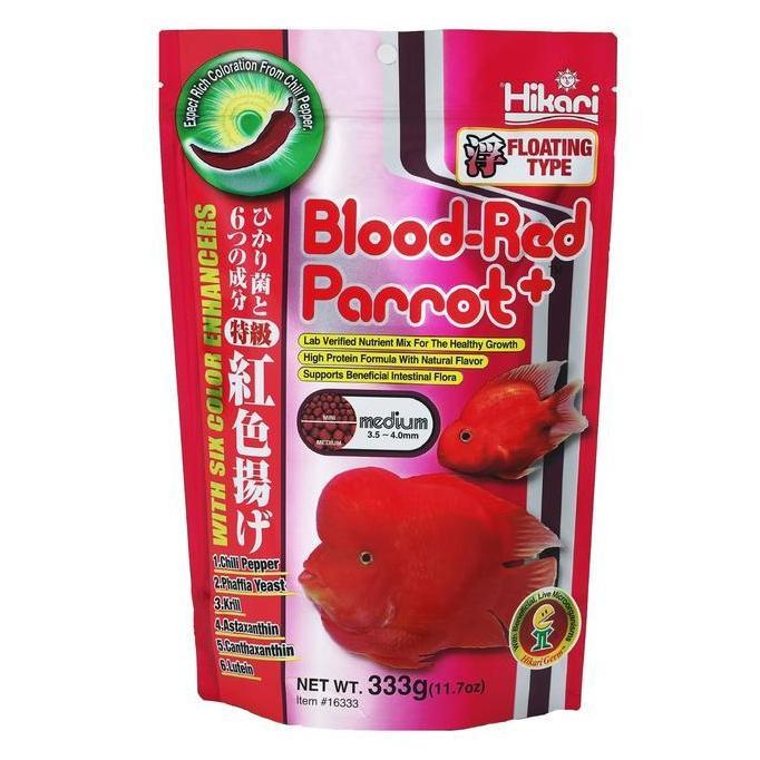 Hikari Blood Red Parrot Medium 333g Pakan Premium untuk Warna Parrot Fish Lebih Merah & Cerah
