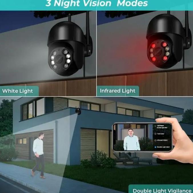 Ready Smart WiFi Camera CCTV Oudoor Warna Hitam / Kamera Online pantau Via HP / Smart IP Cam Online 