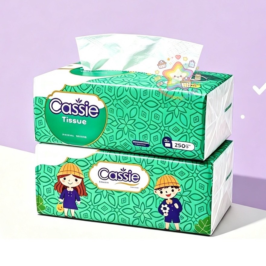 TISSUE CASSIE 250 SHEETS 2 PLY / TISSUE MURAH / TISSUE CASSIE PER PCS