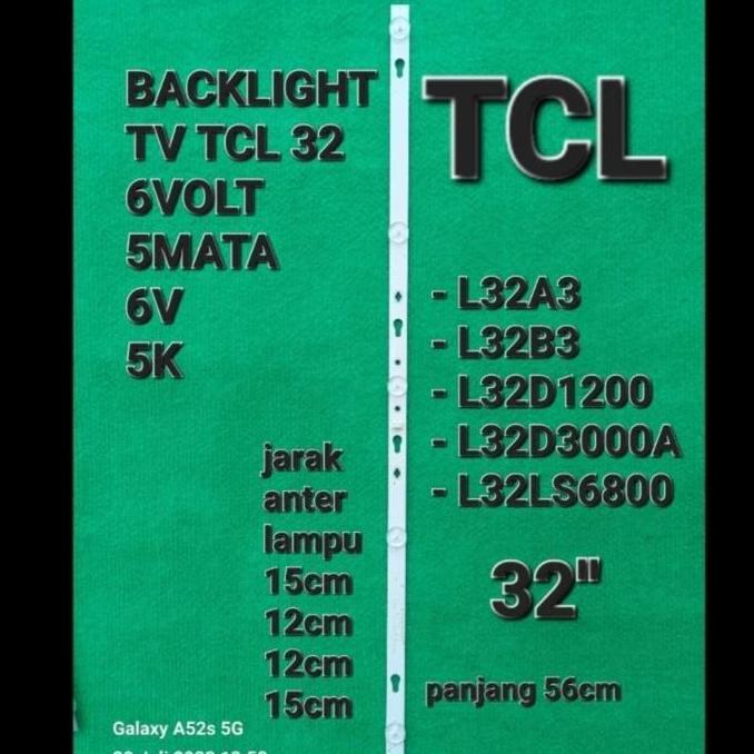LAMPU TCL BACKLIGHT BL TV LED LCD 32 INCH 6V 5K 5 MATA  LED ORIGINAL  L32A3 L32B3 L32D1200 L32D3000A