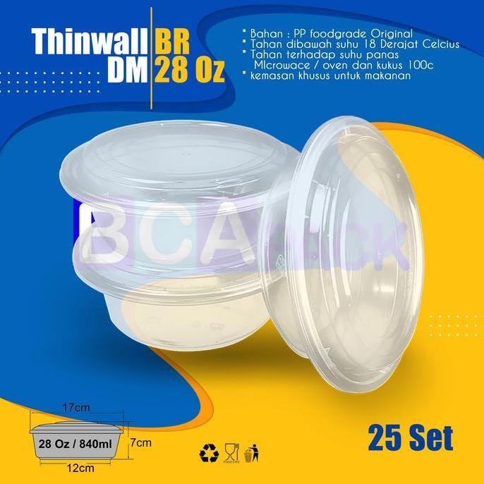 Thinwall Dm Mangkok Bowl 28 Oz - 840Ml @25Set