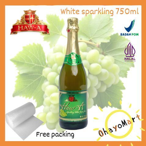 Haw A White sparkling grape juice / Haw A sparkling juice putih non alkohol 750ml