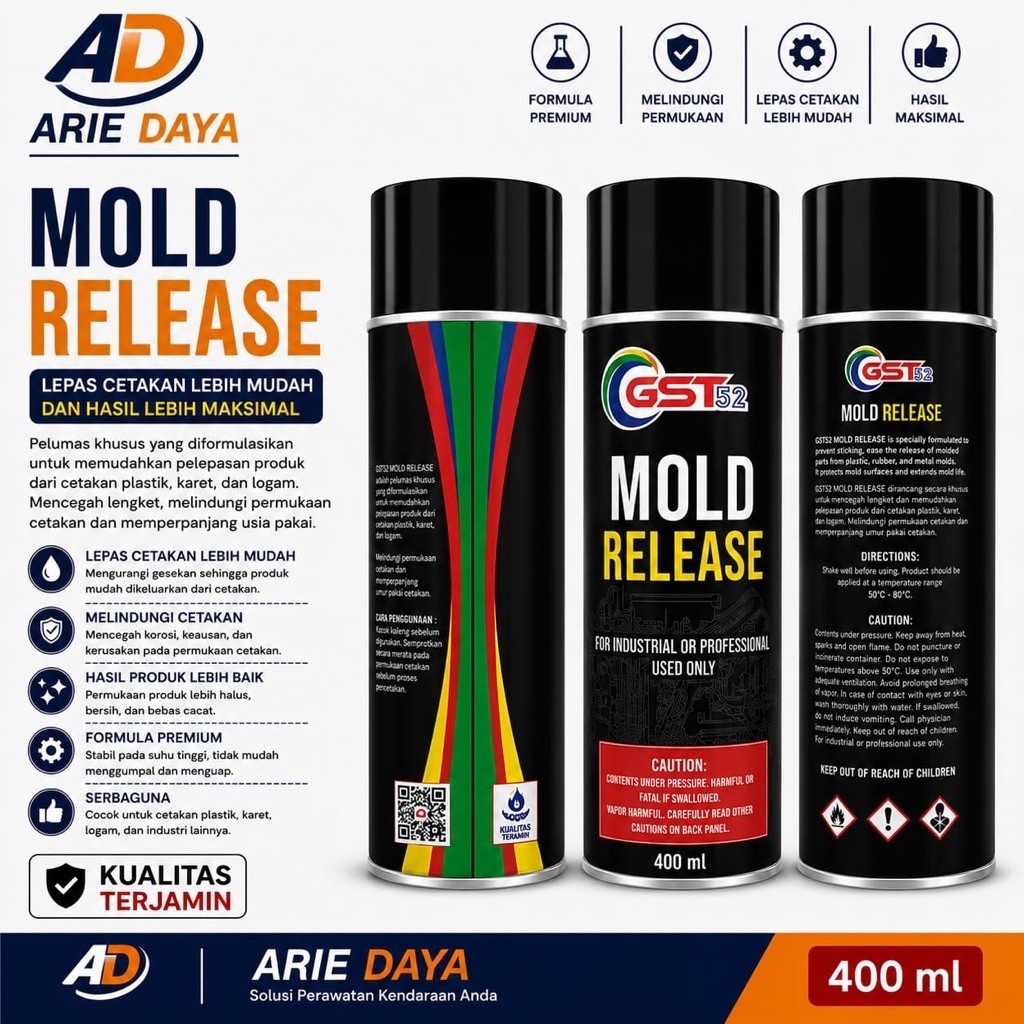 Mold Release Silicone Mold Release Non Paintable Pelumas Cetakan GST52 400ML