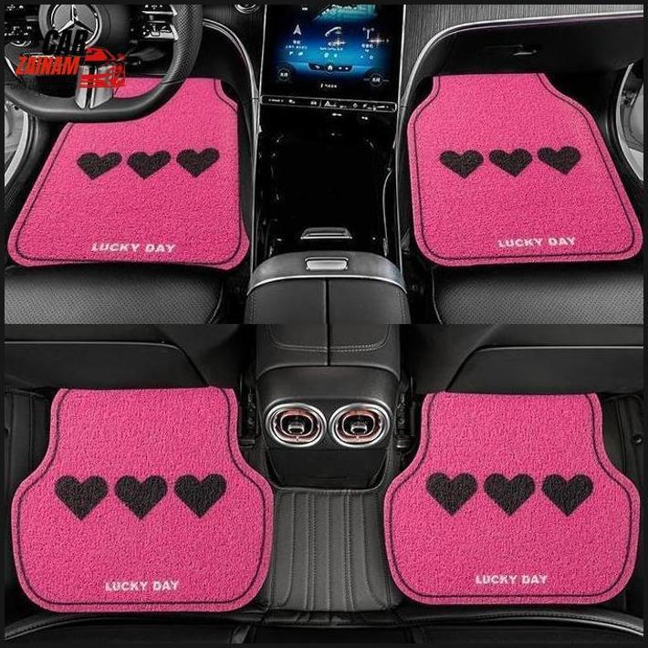 Karpet Mobil Rumput Love Pink Karet Latex Premium