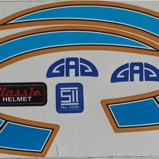 Stiker Helm Classic GAG biru