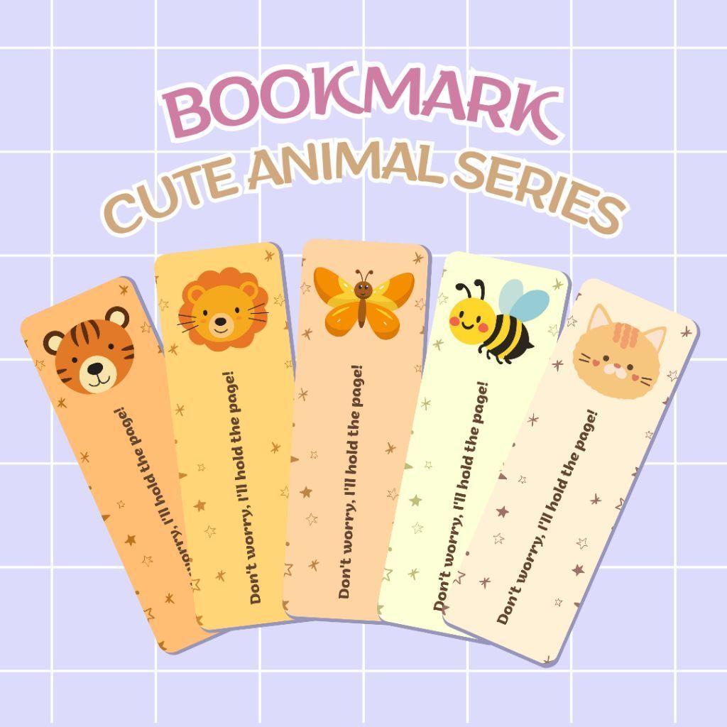 BOOKMARK CUTE ANIMAL SERIES | PEMBATAS BUKU | PEMBATAS NOVEL | BOOKMARK LUCU
